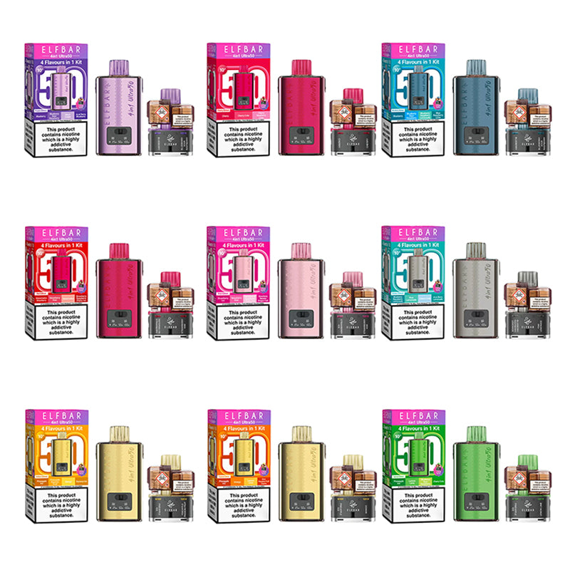 Elf Bar 4 in 1 Ultra 50 20mg Prefilled Pod Vape Kit Vape4World Elf Bar 4 in 1 Ultra 50 20mg Prefilled Pod Vape Kit Vape4World