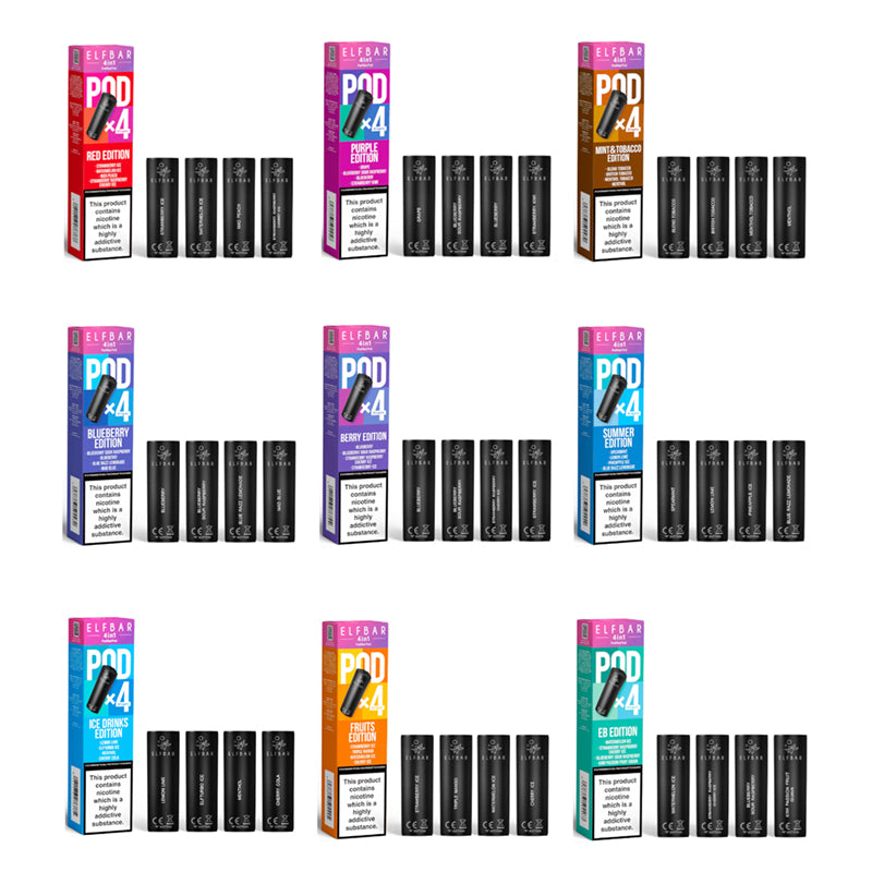 Elf Bar 4 in 1 Prefilled Replacement Pods Vape4World Elf Bar 4 in 1 Prefilled Replacement Pods Vape4World