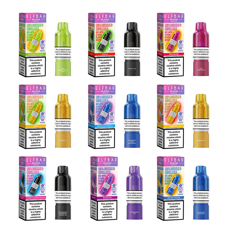 Elf Bar Plus 50 Prefilled Replacement Pods Vape4World Elf Bar Plus 50 Prefilled Replacement Pods Vape4World