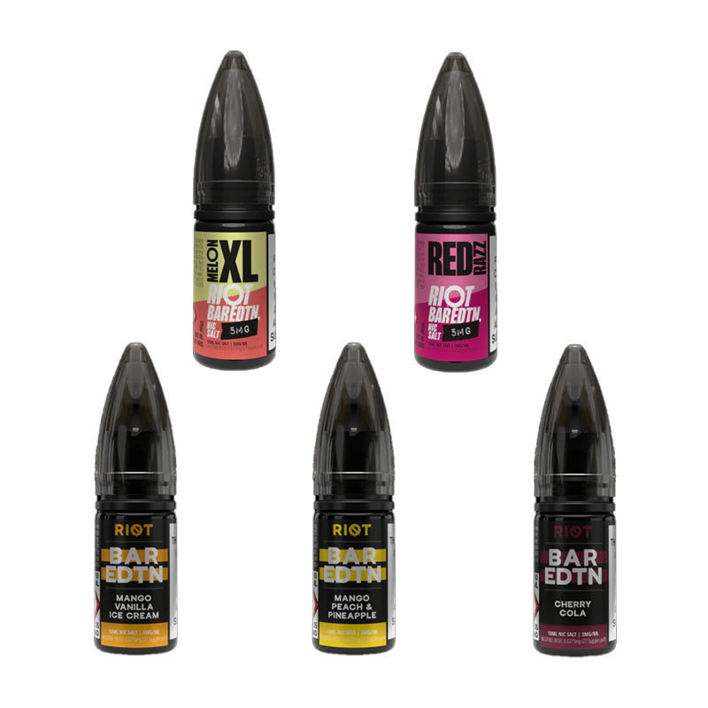 Riot Bar Edtn 5mg-10ml Nic Salt (Pack of 10) | 30+ Variants Vape4World Riot Bar Edtn 5mg-10ml Nic Salt (Pack of 10) | 30+ Variants Vape4World