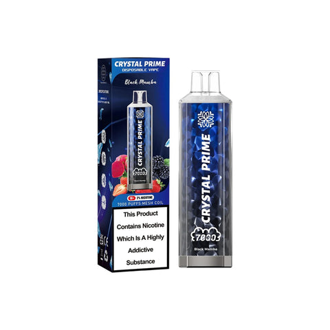 Crystal Prime 7K 7000 Puffs 0mg Nicotine Free Disposable Vape Kit