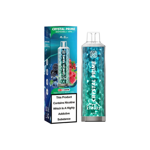 Crystal Prime 7K 7000 Puffs 0mg Nicotine Free Disposable Vape Kit