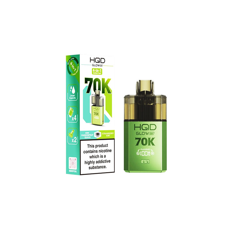 HQD-Glow-Air-70k-Prefilles-Pod-Kit-Kiwi-Passionfruit-Guava-Strawberry-Kiwi