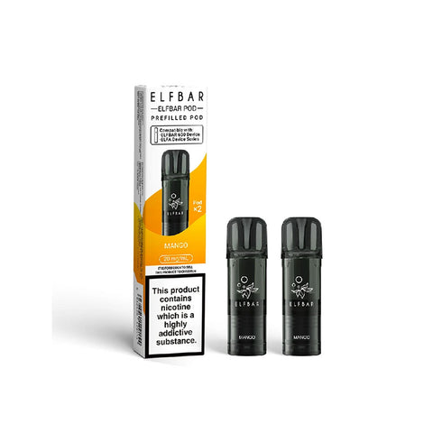 Elf Bar 600 prefilled replacement pods for compatible Elf Bar pod devices