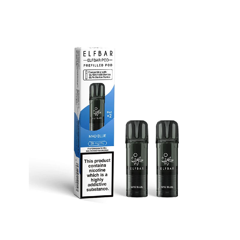 Elf Bar 600 prefilled replacement pods for compatible Elf Bar pod devices