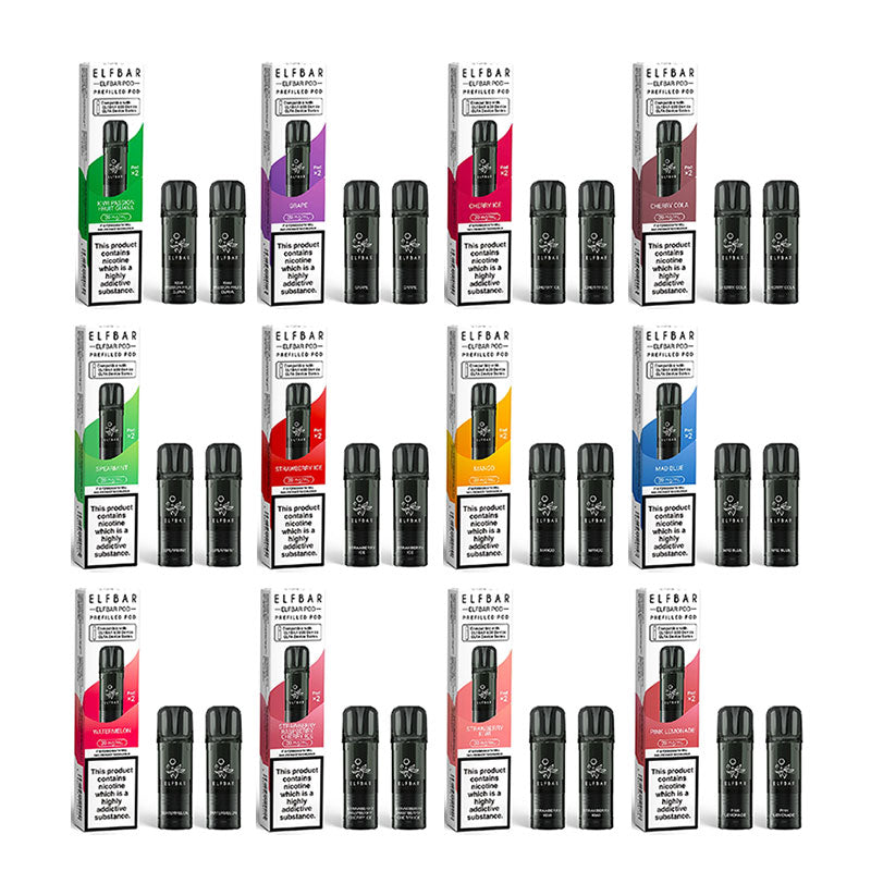 Elf Bar 600 prefilled replacement pods for compatible Elf Bar pod devices
