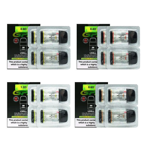 Uwell Caliburn GPP XL top fill and side fill replacement pods designed for smooth airflow, leak resistance, and consistent flavor performance