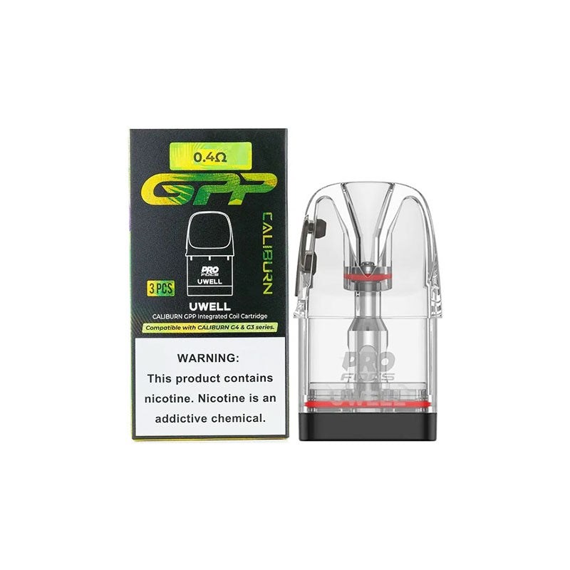 Uwell Caliburn GPP XL top fill and side fill replacement pods designed for smooth airflow, leak resistance, and consistent flavor performance