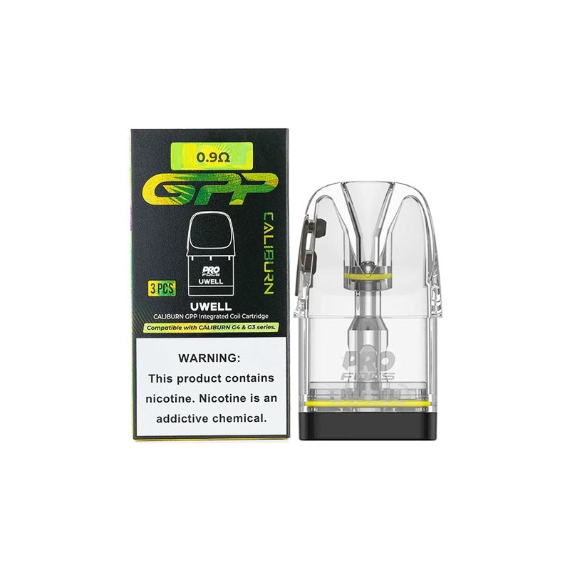 Uwell Caliburn GPP XL top fill and side fill replacement pods designed for smooth airflow, leak resistance, and consistent flavor performance